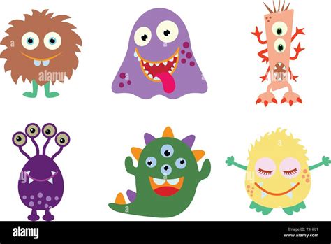 Funny Monsters Clipart Monster Party Stock Vector Image And Art Alamy