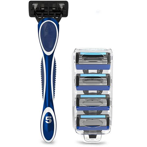5 Blade Razors For Men With Dual Lubrication And Precision Trimmer Men S Shaving Razor With 4