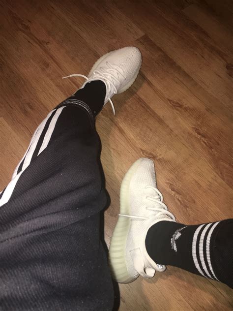 Adidas Yeezy Boost 350 V2 Og Cream White Combinated With Adidas Joggers