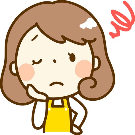 Woman Worry Think Clipart 困っ た お母さん イラスト Png Download Full Size