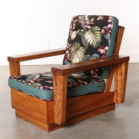 Pair of 1940s Hawaiian Koa Wood Club Chair | 1stdibs.com | Hawaiian