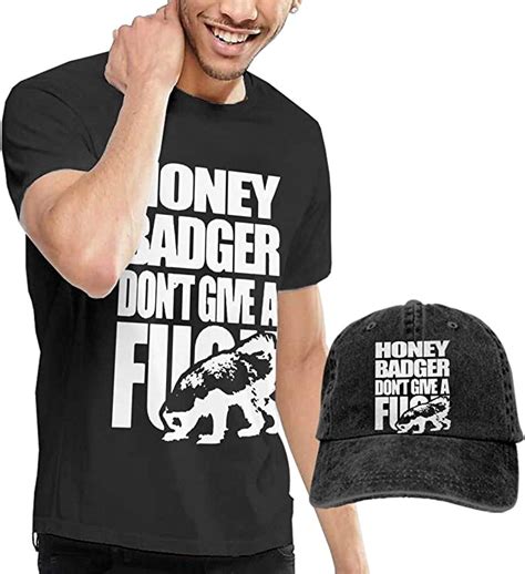 Honey Badger Dont Give A Fuck Washed Baseball Cap T Shirt Combo Set