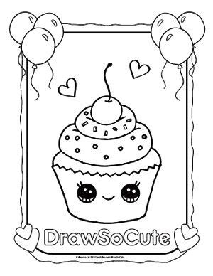 Colorful hand drawn cute card with rainbow,heart,cloud,panda and rain.rainbow make me happy. Coloring Pages | Cupcake coloring pages, Cute coloring ...