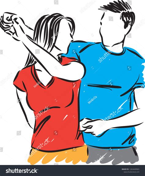 Young Couple Man Woman Dancing Vector Stock Vector Royalty Free 1263449965 Shutterstock