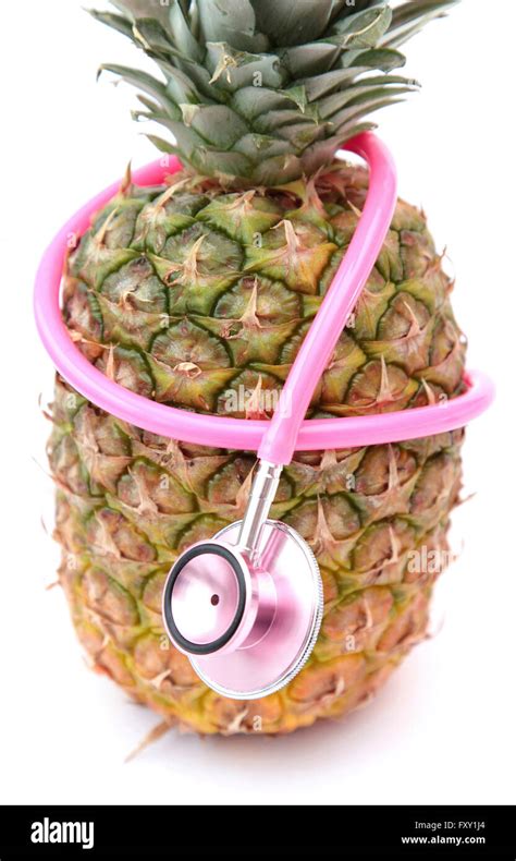 A Pineapple With A Stethoscope Stock Photo Alamy