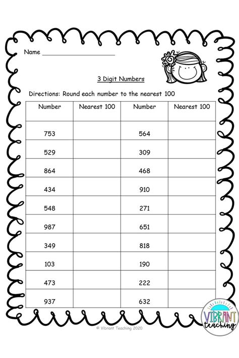 Rounding To The Nearest Hundred With 3 Digit Numbers Worksheet