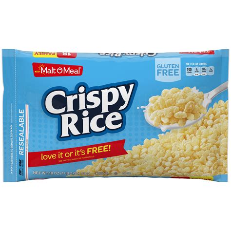 Malt O Meal Crispy Rice Cereal 18 Oz Zip Pak