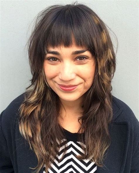 Long Layered Hairstyle With Stripey Highlights Modern Shag Haircut