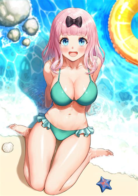 Greem Bang Big Boobs Cleavage Thighs The Gap Belly Button Open Mouth Pink Hair Blunt