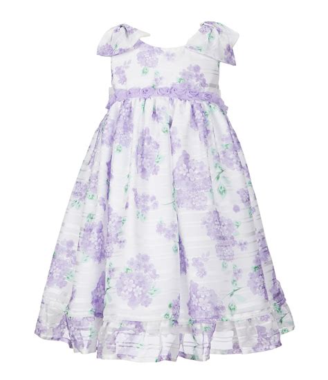 Laura Ashley Little Girls 2t 6x Floralshadow Stripe Fit And Flare