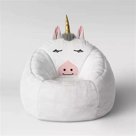 Featuring microsuede, memory foam, and sensational sectionals and footstools, our highly reviewed chairs and. Character Bean Bag Pouf White Unicorn - Pillowfort™ in ...