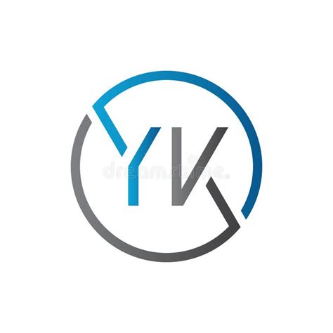 Yk Logo Design Vector Template Initial Circle Letter Yk Vector