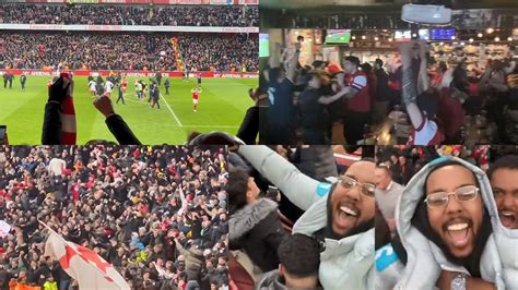 The Emirates Stadium Erupts As Arsenal Fans Celebrate Reiss Nelsons