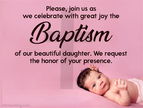 Baptism Invitation Messages And Wordings Wishesmsg