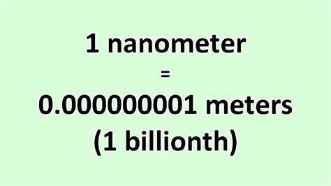 Convert Nanometer To Meter Excelnotes