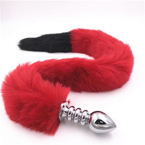 Thread Butt Plug Stainless Steel Fox Tail Anal Plug Funny Sex Games