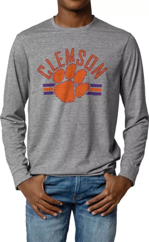 League Legacy Mens Clemson Tigers Grey Reclaim Long Sleeve T Shirt Dicks Sporting Goods