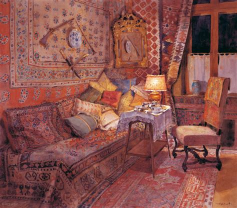 grant   turkish interior watercolor    cm circa