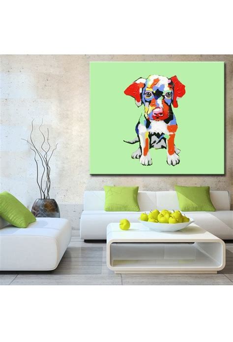 Shop the top 25 most popular 1 at the best prices! Cute Abstract Dog - Hand-Painted Modern Home decor Wall ...