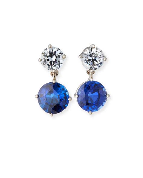 Fantasia By Deserio Double Drop Cubic Zirconia And Synthetic Sapphire