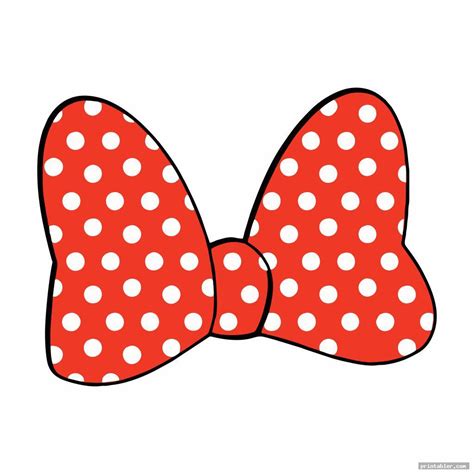 Minnie Mouse Bow Printable Black White And Colored