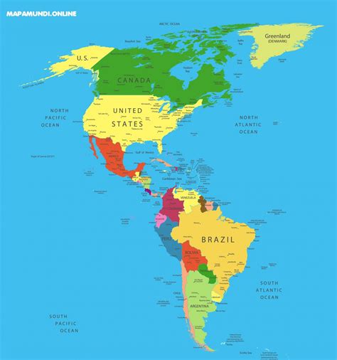 Lista Foto Mapa Del Continente Americano Para Imprimir Sin Nombres
