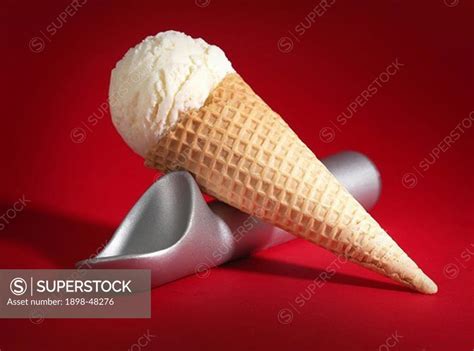 Vanilla Ice Cream Cone Superstock