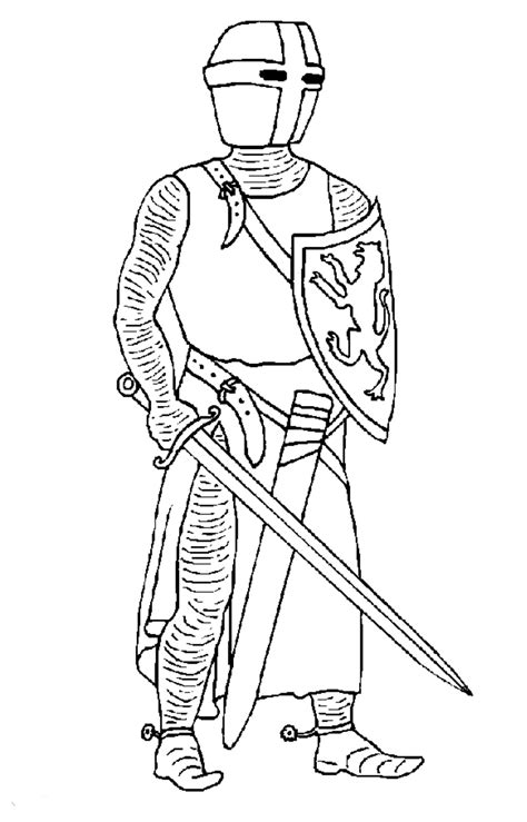Free printable and online coloring pages for kids for classroom & personal use. Kids-n-fun.com | 56 coloring pages of Knights
