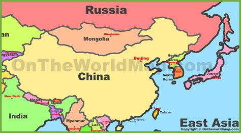 Map Of East Asia Map Of The World