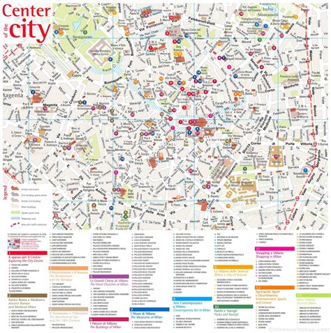 Map Of Milan Tourist Attractions And Monuments Of Milan