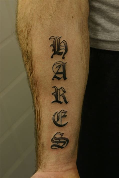 Old English Lettering Shaded Tattoo Forearm Tattooed By J Flickr
