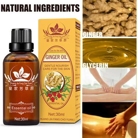 30ml Belly Drainage Ginger Oil Natural Therapy Lymphatic Drainage