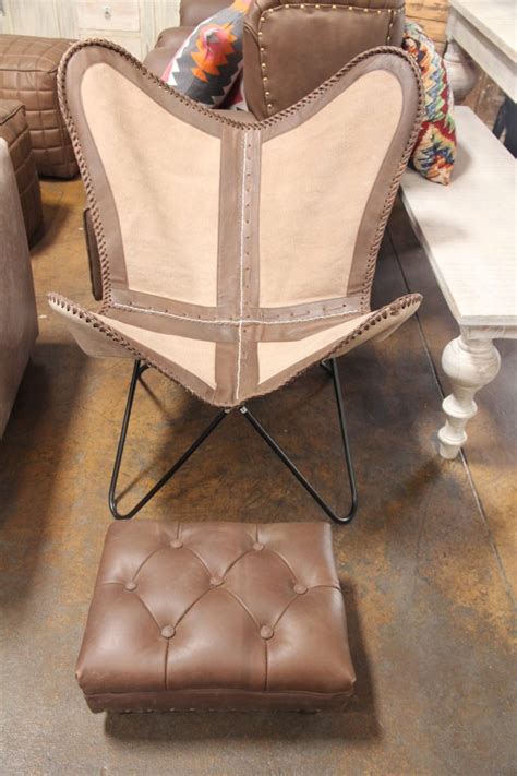 Leather Canvas Butterfly Chair Eastern Concepts And A Kornblum