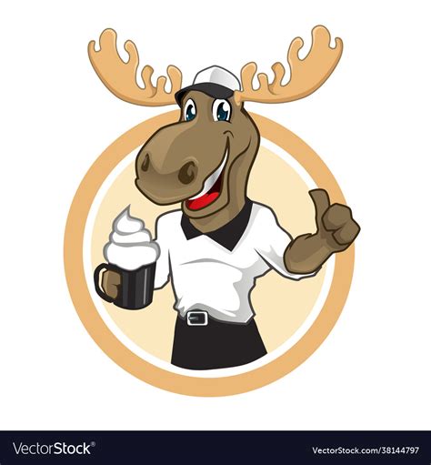 Moose Animal Mascot Cartoon Royalty Free Vector Image