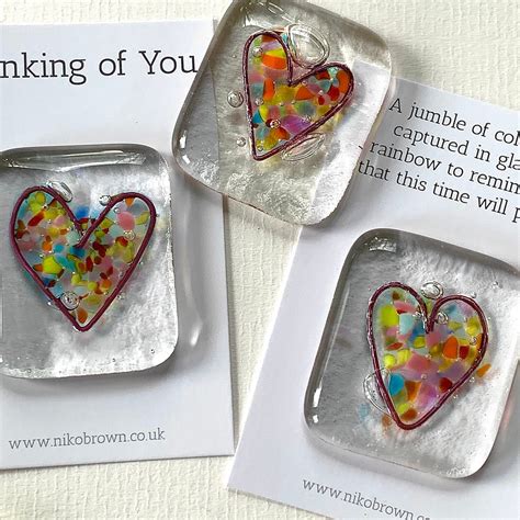 Fused Glass Heart Pocket Token Handmade In Cornwall By Niko Etsy