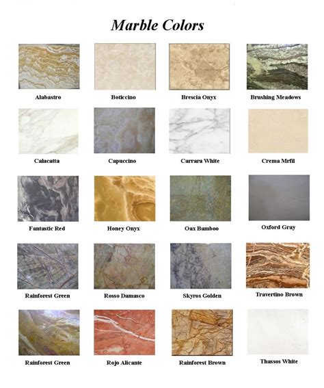 Marble Granite Colors And Names