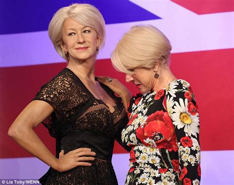 Dame Helen Mirren Checks Her Waxworks Ample Assets At Madame Tussauds Daily Mail Online