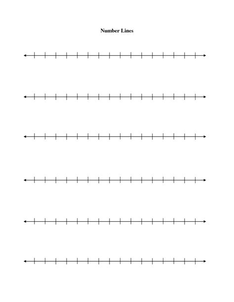 Open Number Lines Printable