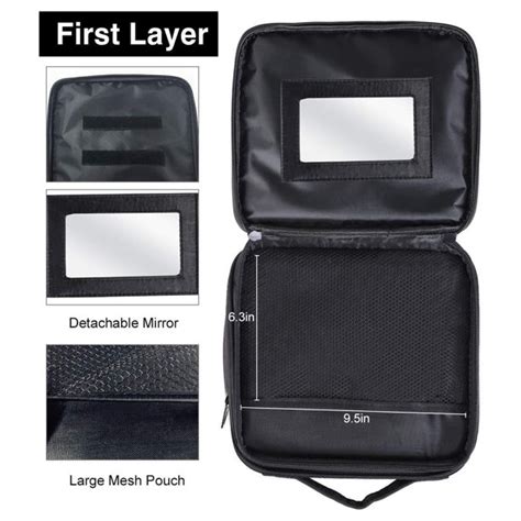 Kootek Travel Makeup Bag Double Layer Portable Train Case Organizer
