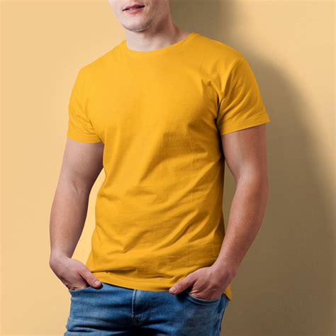 buy-mustard-yellow-t-shirt-online-100-cotton-t-shirts-filmy-vastra