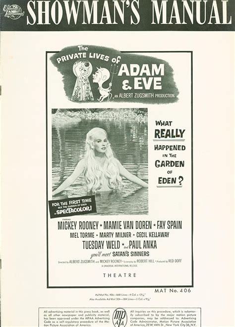 The Private Lives Of Adam And Eve 1960 Press Book Mamie Van Doren Fay