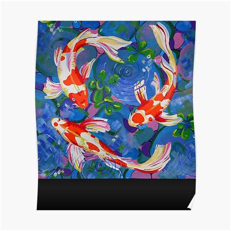 Koi Acrylic Koi Fish Painting Poster Poster For Sale By