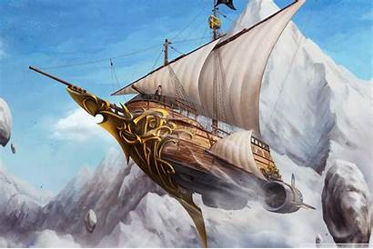 Ship Flying Wallpaperswide Tablet Mobile