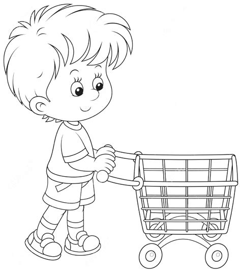 Shopping Cart Coloring Page At Free Printable