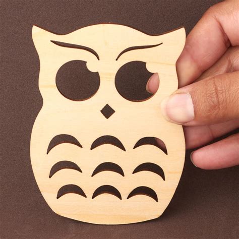 Owl Laser Cut Out Unfinished Wood Shape Craft Supply Brd16 Ready To