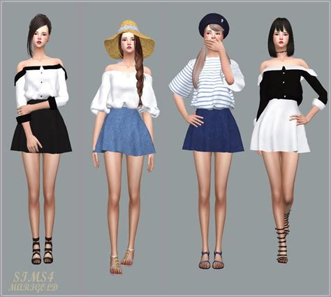 My Sims 4 Blog Dresses Tops And Skirts For Females By Marigold Sims