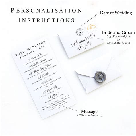 Personalize your wedding with the perfect signage. Personalised Marriage Survival Wedding Gift By Little ...