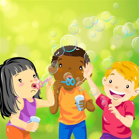 Boy Blowing Bubbles Pic Illustrations Royalty Free Vector Graphics
