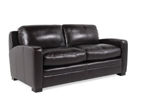 Traditional Leather 73 Full Sleeper Sofa In Black Mathis Brothers