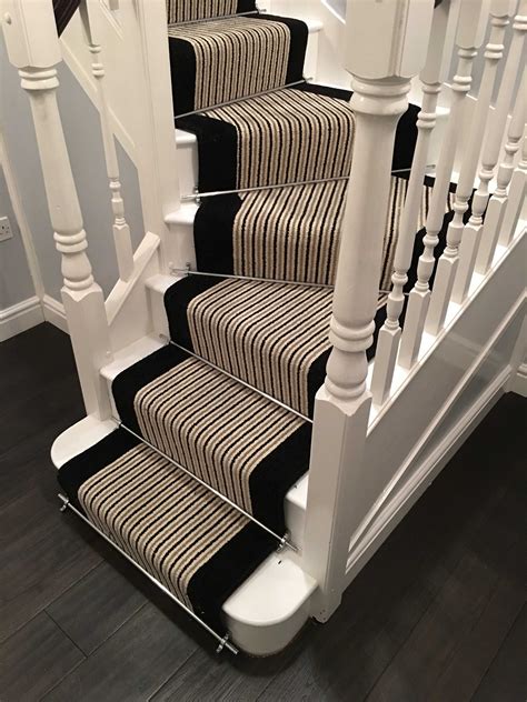 Brintons Carpets Stripes Collection Humbug And True Velvet Jet Stair Run